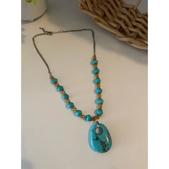 UGC Turquoise Teardrop Pendant - Picture 3 of 5